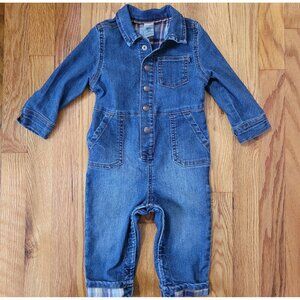 Vintage Oshkosh B’Gosh Romper Size 18 Months Denim Toddler One Piece Jumpsuit